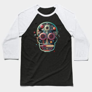 Halloween Day of the Dead Third Eye Sugar Skull Baseball T-Shirt